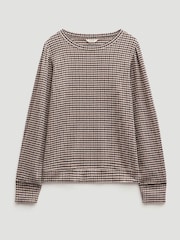 Hush Brown Emily Gingham Puff Sleeve Top - Image 5 of 5