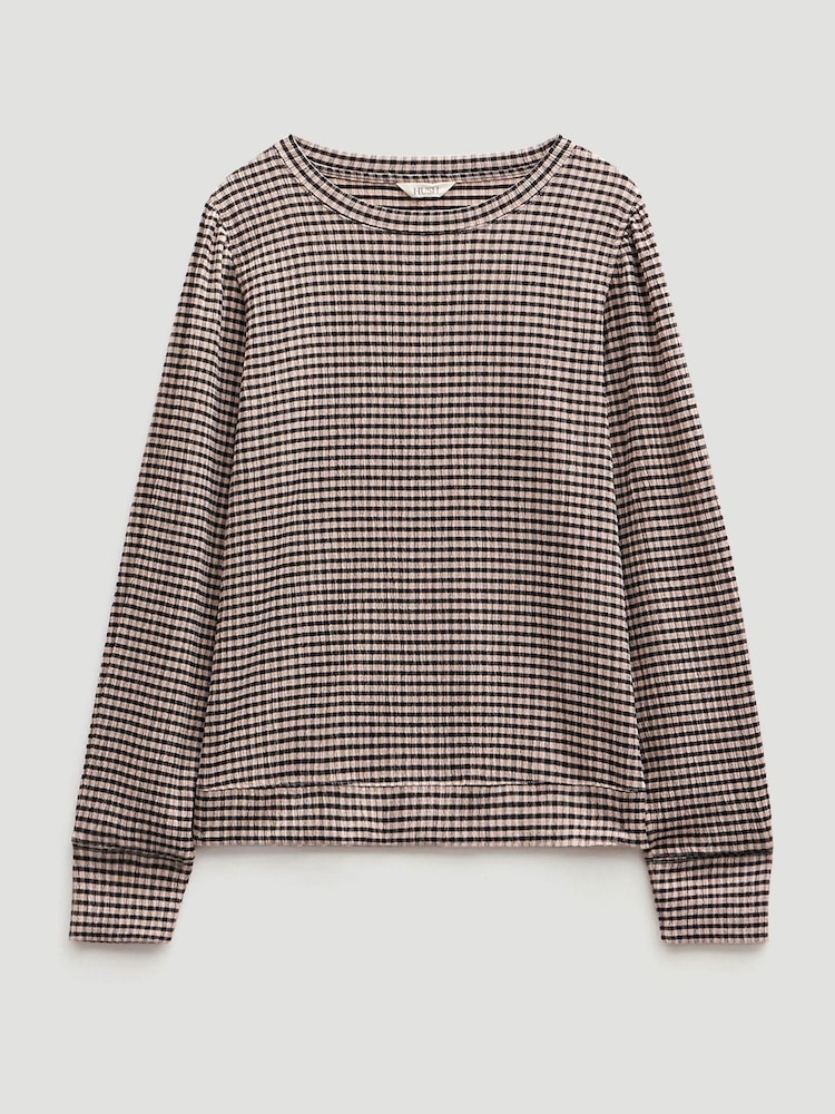 Hush Brown Emily Gingham Puff Sleeve Top - Image 5 of 5