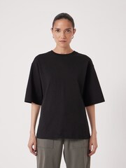 Hush Black Zip Detail T-Shirt - Image 1 of 5