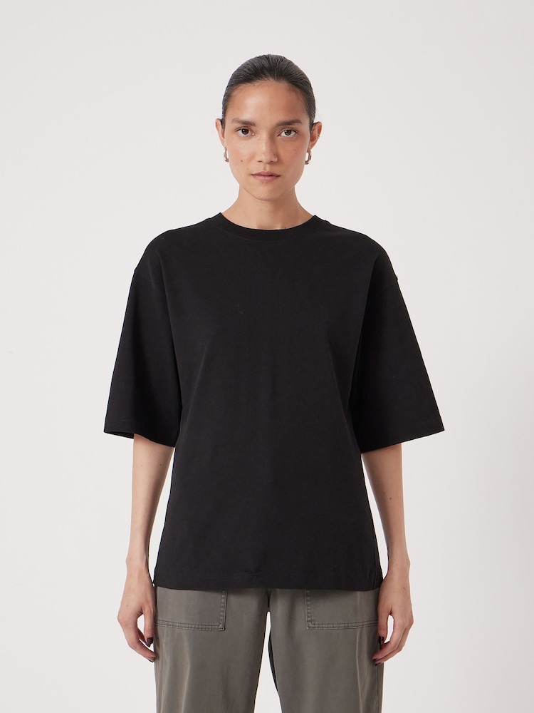 Hush Black Zip Detail T-Shirt - Image 1 of 5 Hush Black Zip Detail T-Shirt - Image 1 of 5