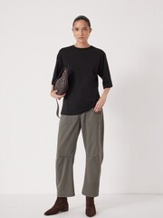 Hush Black Zip Detail T-Shirt - Image 2 of 5