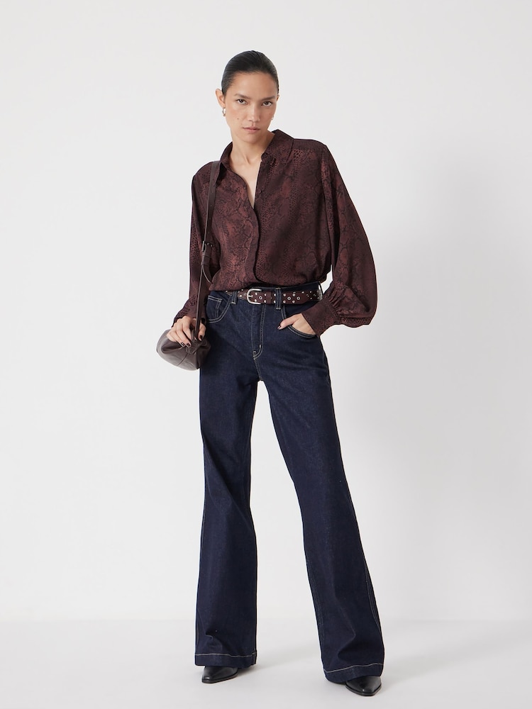 Hush Brown Printed Long Sleeve Shirt - Image 2 of 5 Hush Brown Printed Long Sleeve Shirt - Image 2 of 5