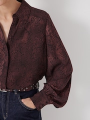 Hush Brown Printed Long Sleeve Shirt - Image 4 of 5