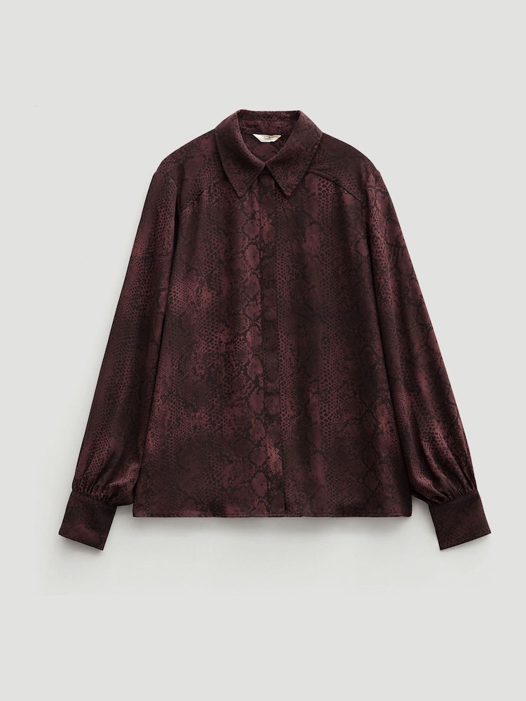 Hush Brown Printed Long Sleeve Shirt - Image 5 of 5 Hush Brown Printed Long Sleeve Shirt - Image 5 of 5