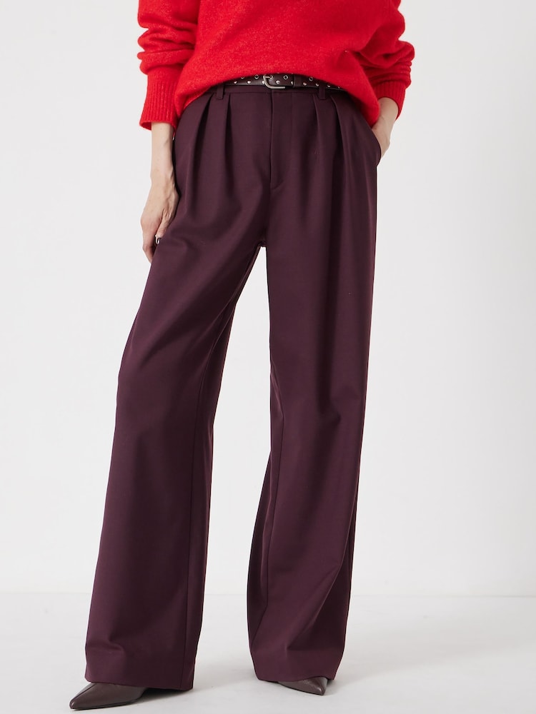 Hush Red Lya Wool Blend Wide Leg Trousers - Image 1 of 5 Hush Red Lya Wool Blend Wide Leg Trousers - Image 1 of 5