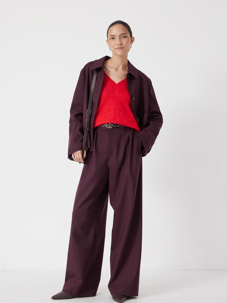 Hush Red Lya Wool Blend Wide Leg Trousers - Image 2 of 5 Hush Red Lya Wool Blend Wide Leg Trousers - Image 2 of 5
