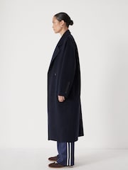 Hush Blue Pure Wool Double Faced Coat - Image 4 of 7