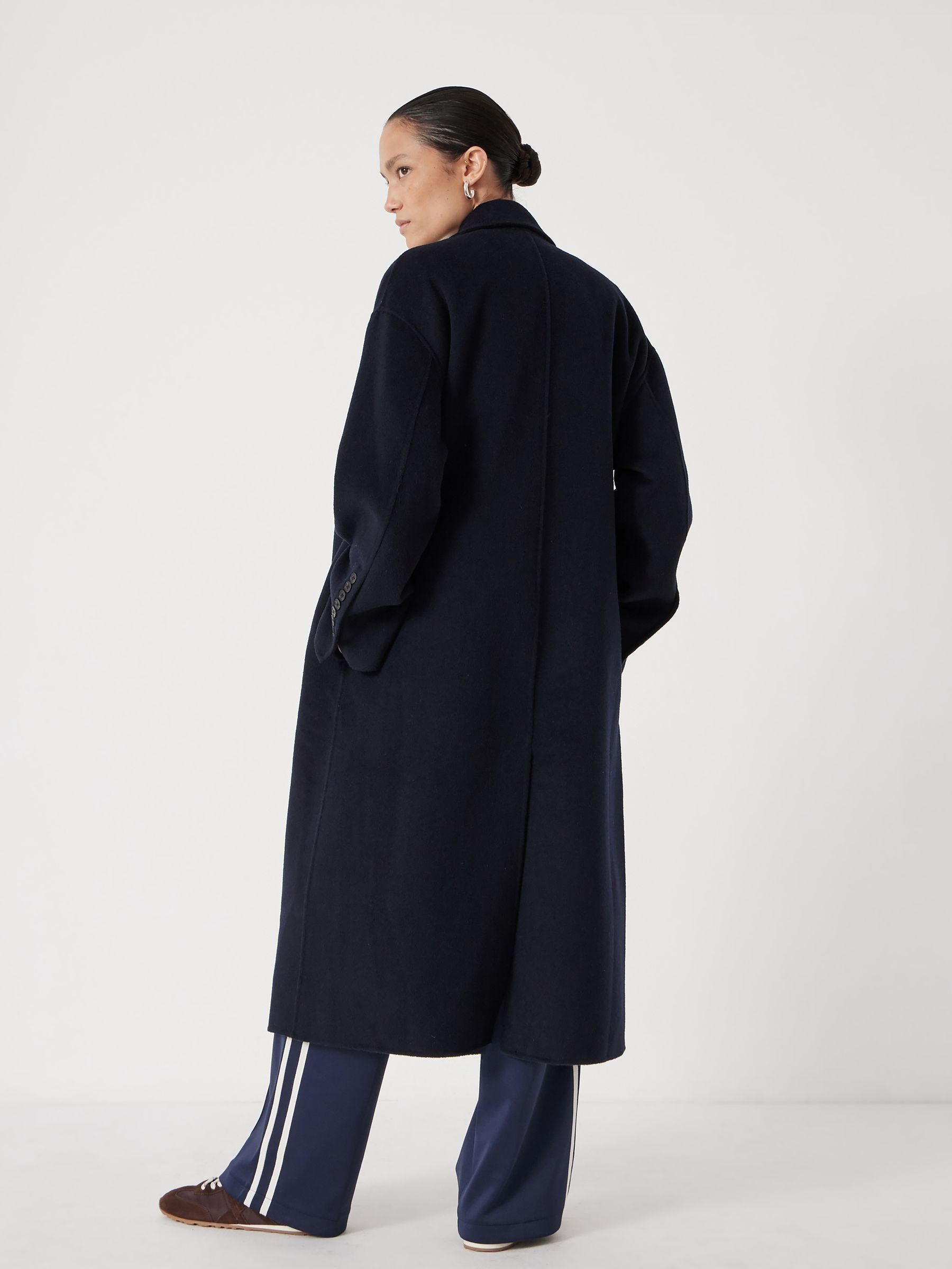 CNDR × Havehad Over-fit long coat navy 2 Buy Hush Blue Pure Wool Double Faced Coat from Next USA