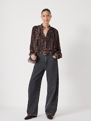 Hush Brown Fleur Floaty Chiffon Blouse - Image 4 of 6