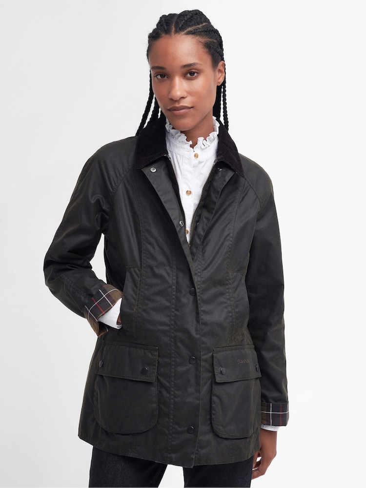 Barbour® Green Beadnell Classic Wax Jacket - Image 1 of 9 Barbour® Green Beadnell Classic Wax Jacket - Image 1 of 9