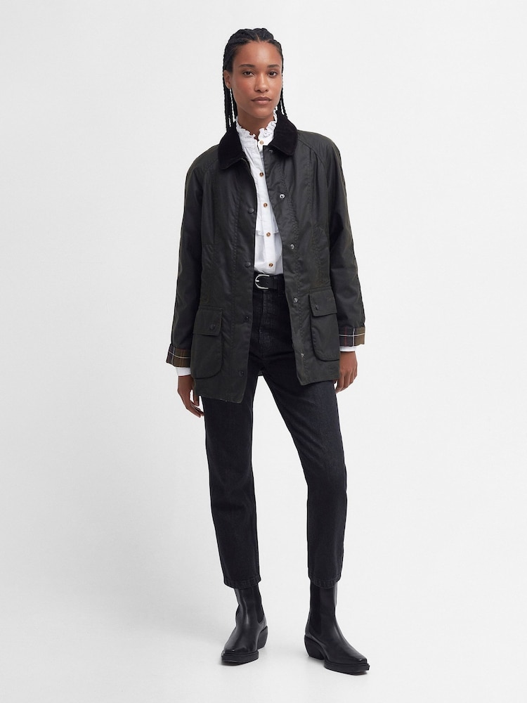 Barbour® Green Beadnell Classic Wax Jacket - Image 2 of 9 Barbour® Green Beadnell Classic Wax Jacket - Image 2 of 9