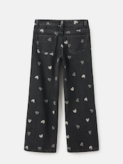 Mango Black Jeans With Embroidered Heart - Image 4 of 5