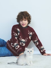 Mango Red Reindeer Christmas Jumper - Image 1 of 4