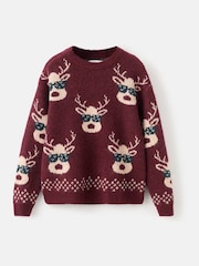 Mango Red Reindeer Christmas Jumper - Image 2 of 4