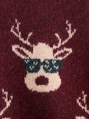 Mango Red Reindeer Christmas Jumper - Image 4 of 4