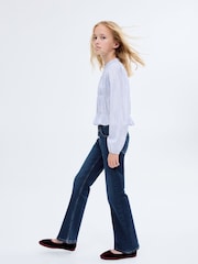 Mango Blue Buttons Flare Jeans - Image 2 of 5