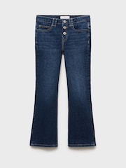 Mango Blue Buttons Flare Jeans - Image 3 of 5