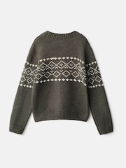 Mango Green Jacquard Knitted Jumper - Image 5 of 6