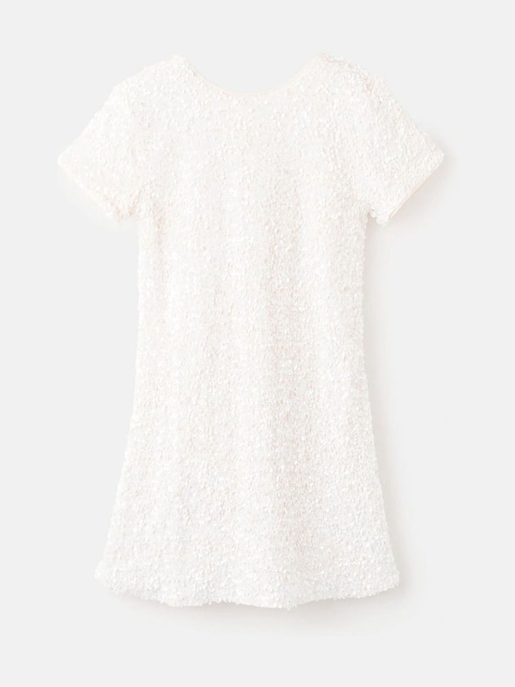 Mango White Sequin Midi Dress - Image 2 of 3 Mango White Sequin Midi Dress - Image 2 of 3