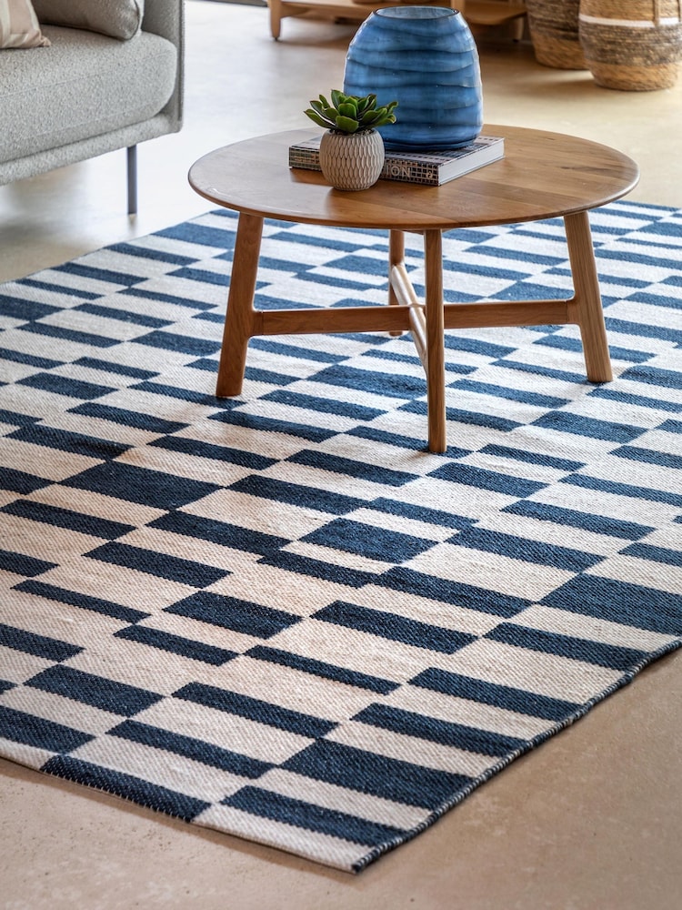 Gallery Home Blue Preston Jacquard Rug - Image 1 of 5 Gallery Home Blue Preston Jacquard Rug - Image 1 of 5