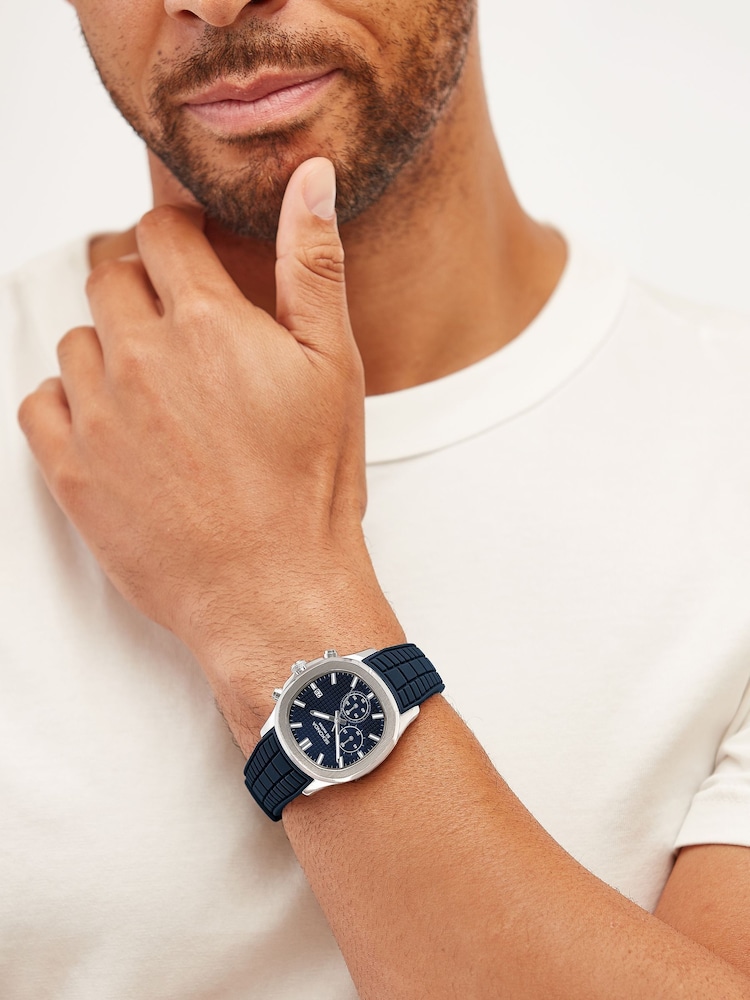 Sekonda Octaire 40mm Mens TV Chronograph Watch with Blue Strap - Image 1 of 6 Sekonda Octaire 40mm Mens TV Chronograph Watch with Blue Strap - Image 1 of 6