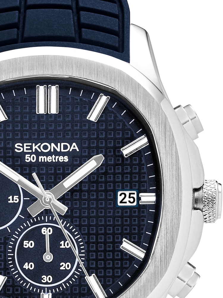Sekonda Octaire 40mm Mens TV Chronograph Watch with Blue Strap - Image 6 of 6