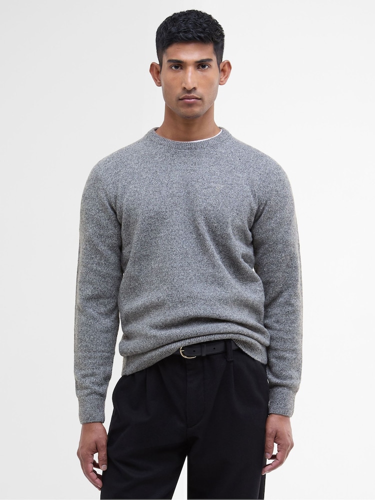 Barbour® Grey Essential Tisbury Crew Jumper - Image 1 of 7