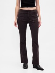 Gap Brown Low Waisted Twill Long and Lean Trousers - Image 1 of 4