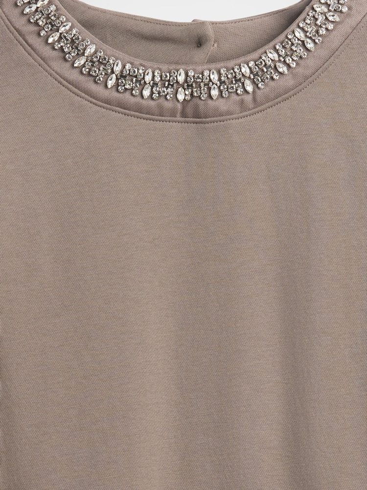 Gap Brown VintageSoft Jewel-Neck Crop Sweatshirt - Image 4 of 4 Gap Brown VintageSoft Jewel-Neck Crop Sweatshirt - Image 4 of 4