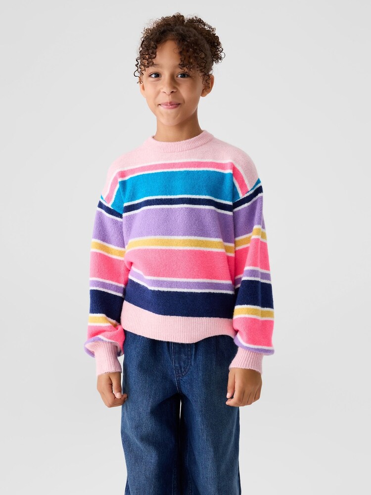 Gap Pink Relaxed Intarsia Jumper (4-13yrs) - Image 1 of 4
