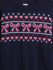 Gap Navy Relaxed Intarsia Sweatshirt (4-13yrs) - Image 3 of 3