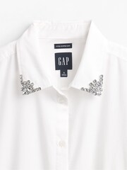Gap White Long Sleeve Fitted Crop Shirt - Image 4 of 4