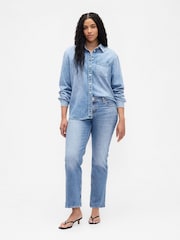 Bleu - Gap Jean droit slim taille basse 90s - Image 5 de 6