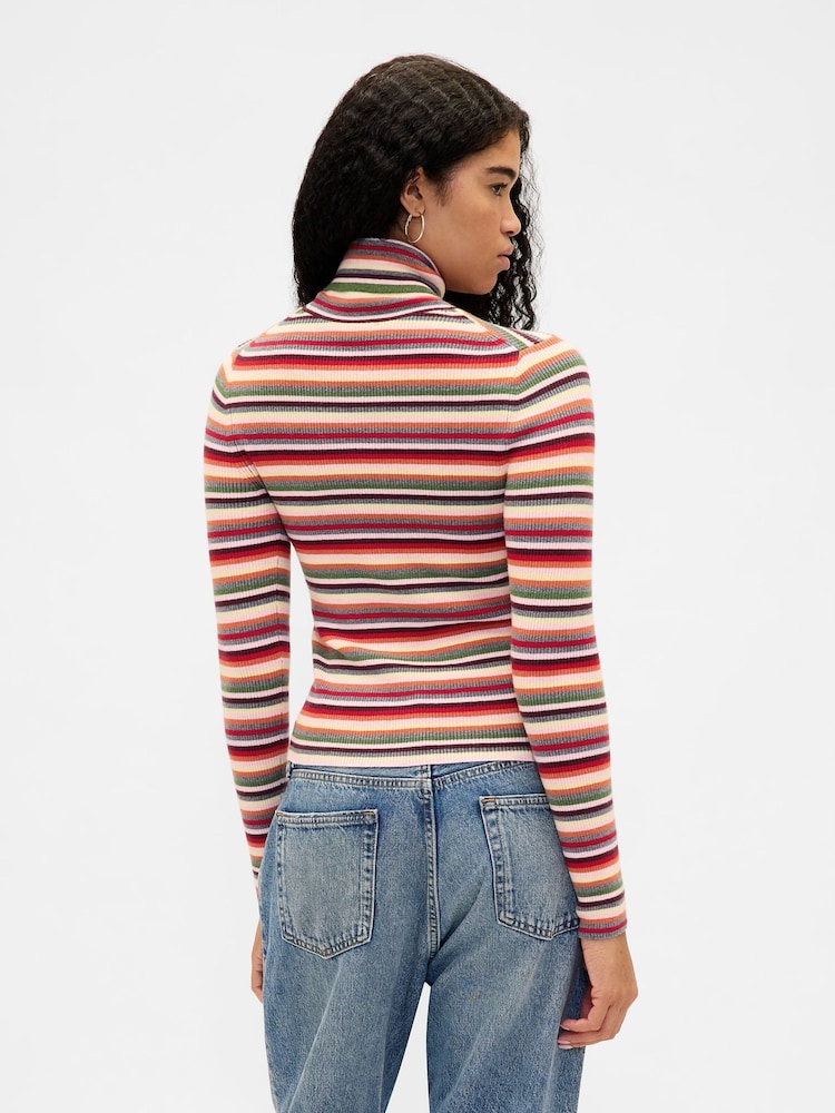Gap Yellow CashSoft Stretch Turtle Neck Sweatshirt - Image 2 of 4 Gap Yellow CashSoft Stretch Turtle Neck Sweatshirt - Image 2 of 4