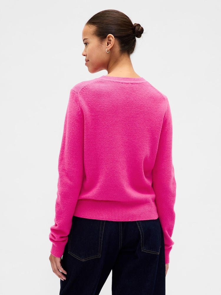 Gap Pink CashSoft Crew Neck Jumper - Image 2 of 4 Gap Pink CashSoft Crew Neck Jumper - Image 2 of 4