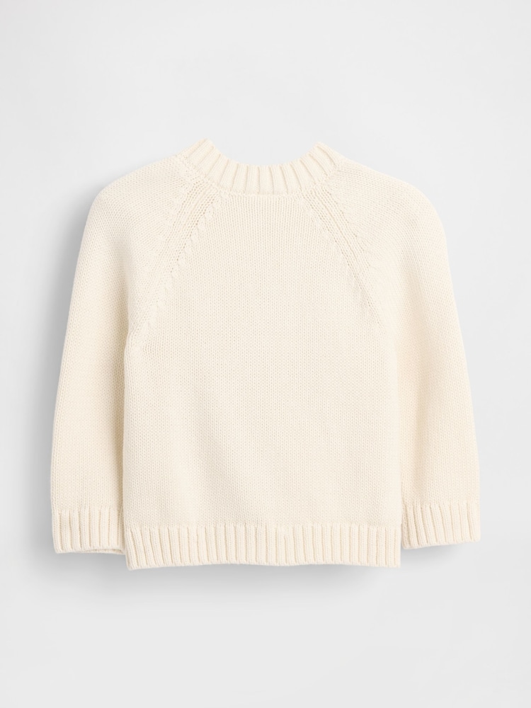 Gap Cream Bow Pocket Cardigan Jumper (Newborn-24mths) (0-24mths) - Image 2 of 2 Gap Cream Bow Pocket Cardigan Jumper (Newborn-24mths) (0-24mths) - Image 2 of 2
