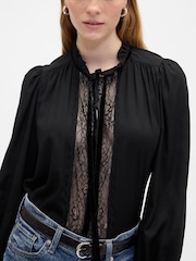 Gap Black Relaxed Ruffle Top - Image 4 of 5