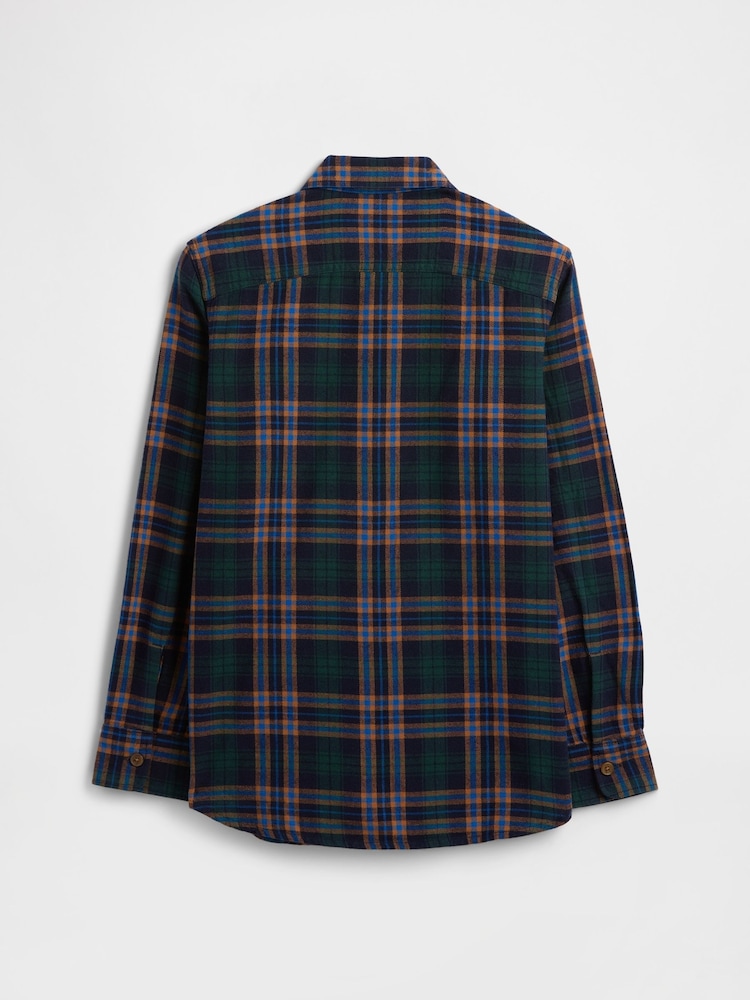 Gap Green Check Flannel Shirt (4-13yrs) (4-13yrs) - Image 2 of 3 Gap Green Check Flannel Shirt (4-13yrs) (4-13yrs) - Image 2 of 3