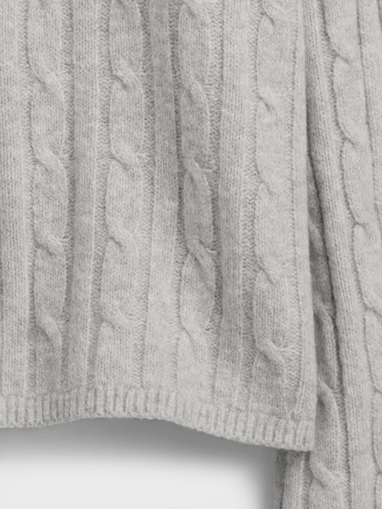 Gap Grey CashSoft Oversized Cable-Knit Crew neck Jumper - Image 4 of 4