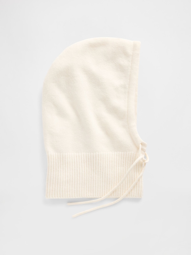 Gap White CashSoft Drawcord Hood Hat - Image 1 of 2 Gap White CashSoft Drawcord Hood Hat - Image 1 of 2
