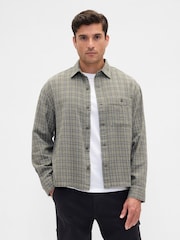 Gap Green Flannel Shirt in Boxy Fit - Image 1 of 5