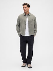 Gap Green Flannel Shirt in Boxy Fit - Image 3 of 5