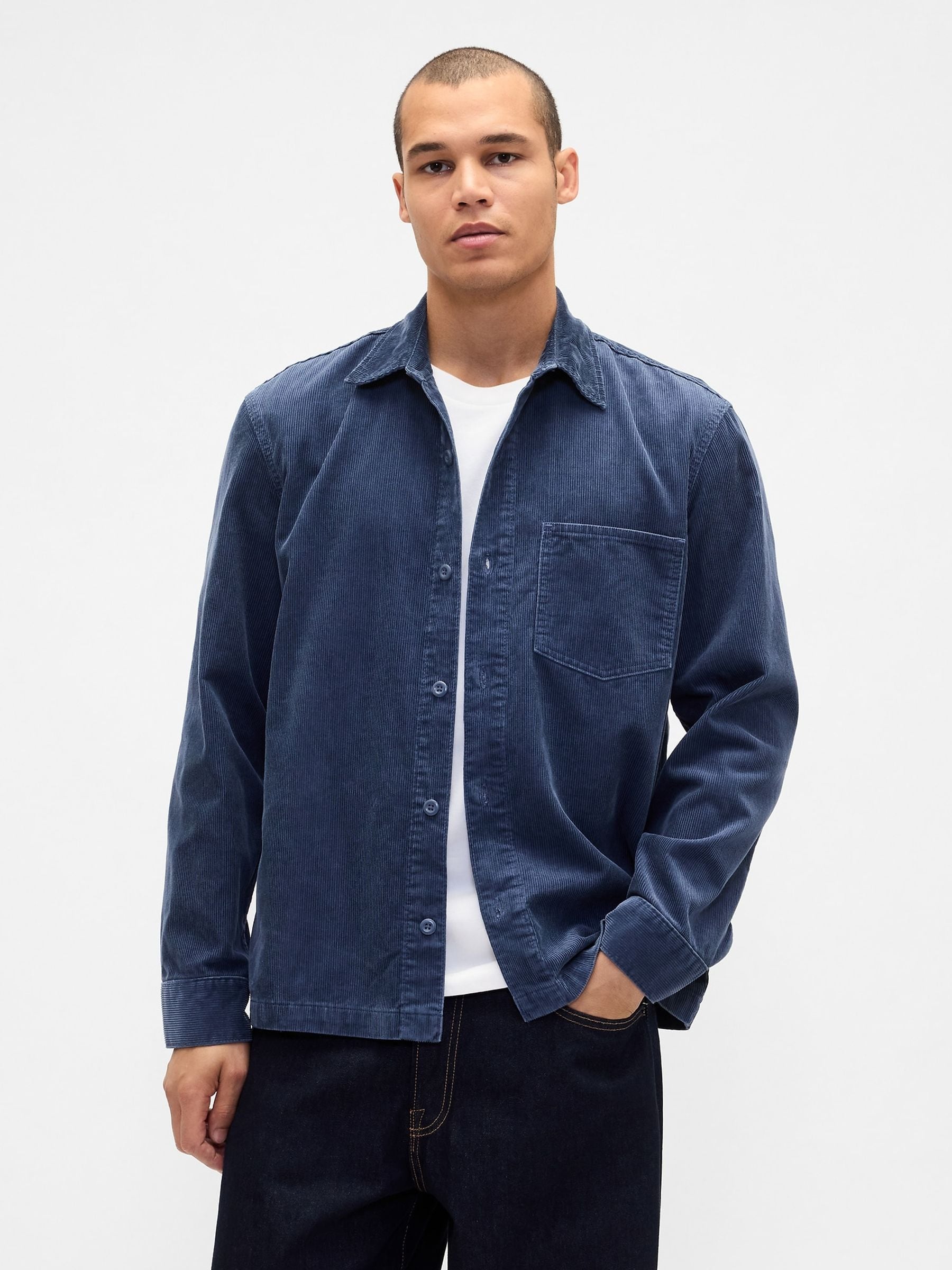 Buy Gap Blue Corduroy Shirt Jacket from the Next UK online shop