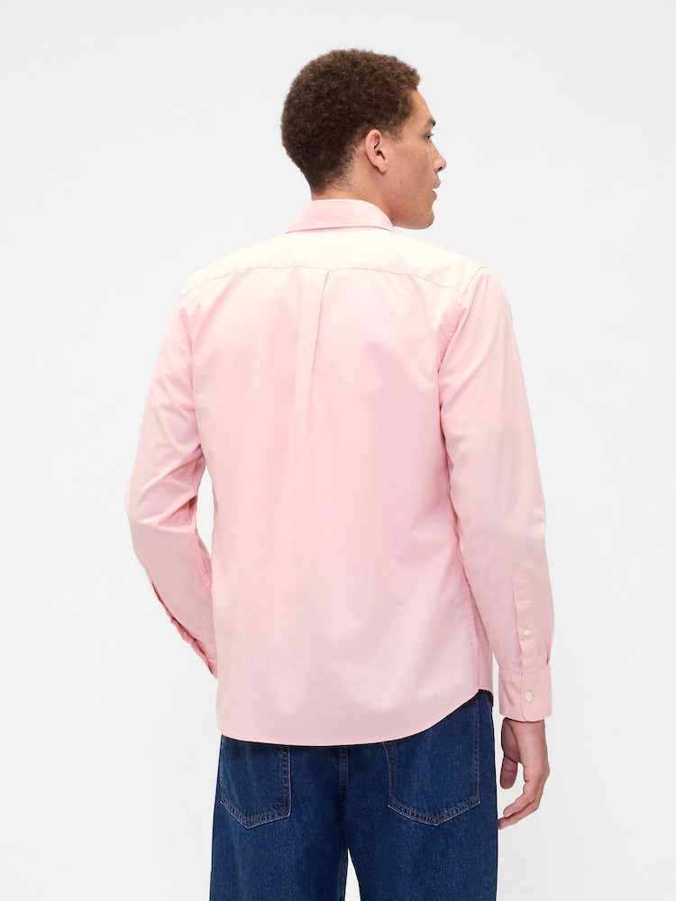 Gap Pink Stretch Poplin Shirt in Standard Fit - Image 2 of 5
