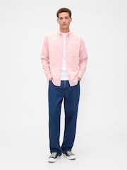 Gap Pink Stretch Poplin Shirt in Standard Fit - Image 3 of 5