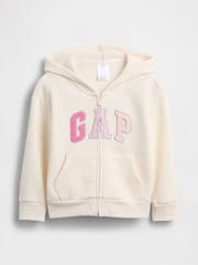 Gap Cream Relaxed Logo Zip Hoodie (6mths-5yrs) - Image 1 of 2