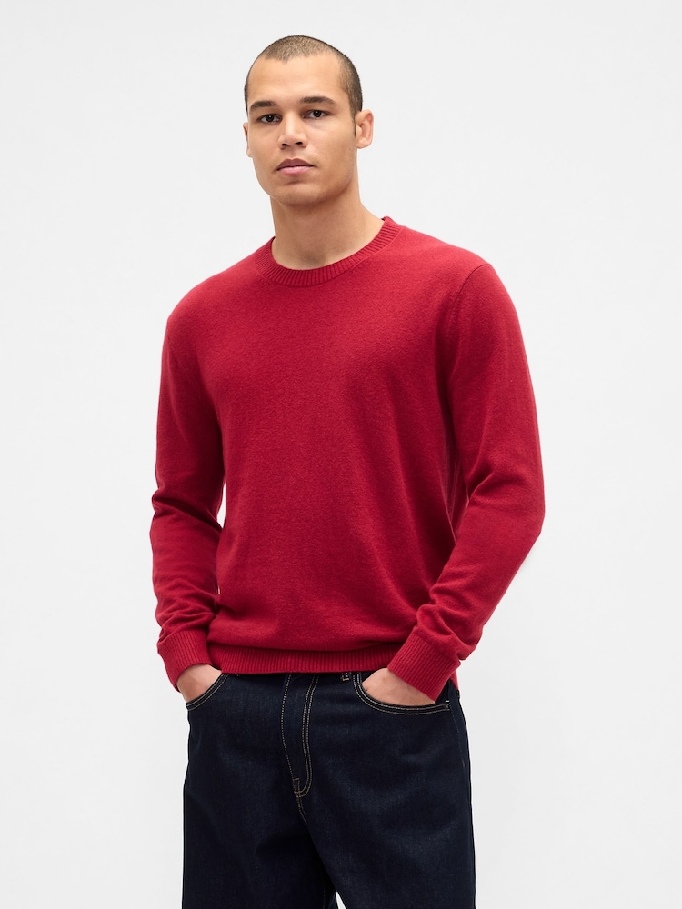 Gap Red CashSoft Crew Sweatshirt - Image 1 of 4 Gap Red CashSoft Crew Sweatshirt - Image 1 of 4