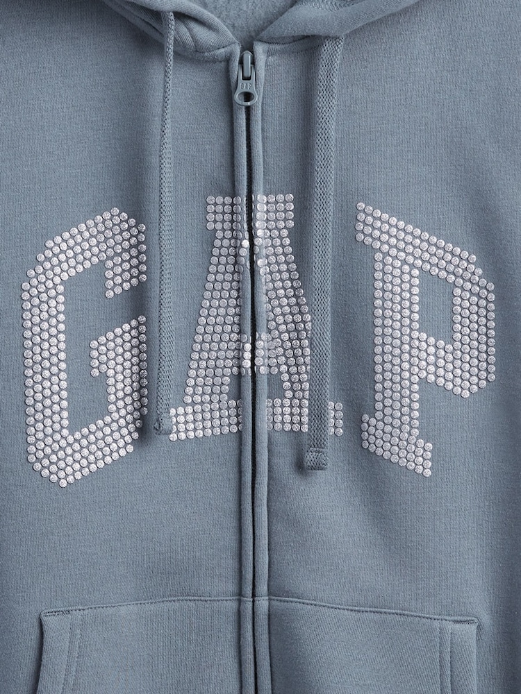 Grau - Gap Relaxed Gap Logo Zip-up Hoodie - Bild 4 von 4