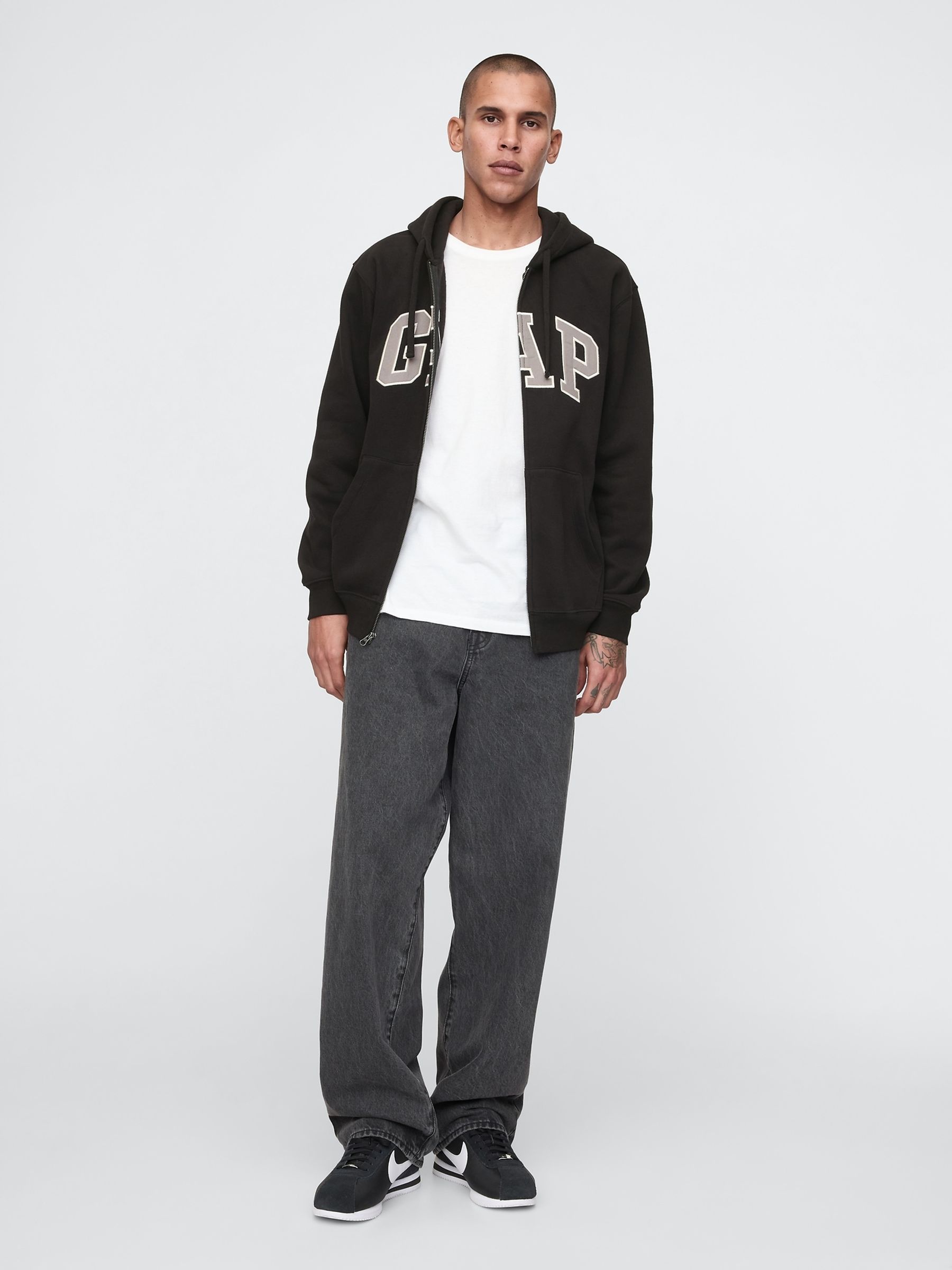 トップス PREFALL 16 ARCHETPE ZIP UP HOODIE Buy Gap Black VintageSoft Arch Logo Zip Hoodie from Next Romania