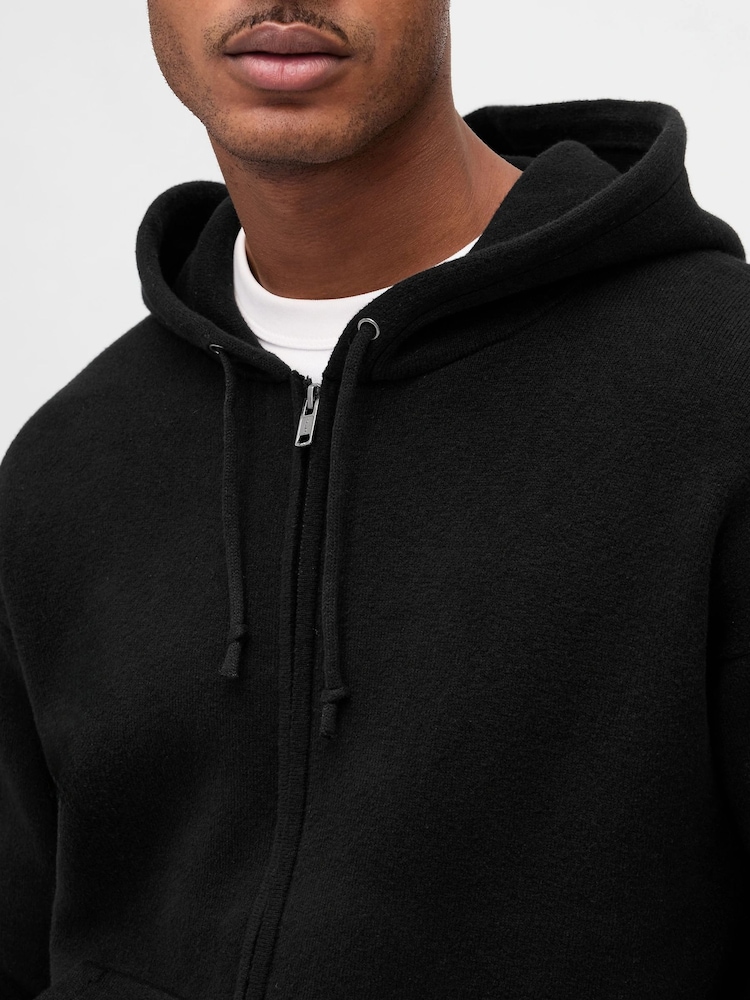 Gap Black Heavyweight CashSoft Zip Jumper Hoodie - Image 5 of 5 Gap Black Heavyweight CashSoft Zip Jumper Hoodie - Image 5 of 5